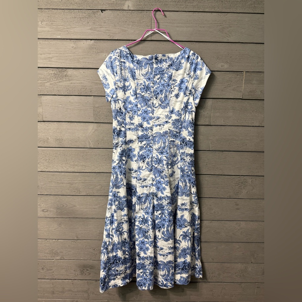 NWOT Joie Hawaiian Print Cap Sleeve Fit & Flare Dress Sz 4 Summer Vacay Party - Picture 3 of 14